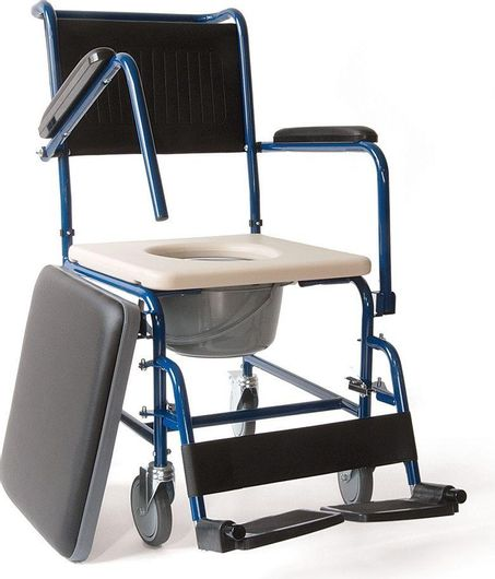 Stationary and wheeled commode chair options