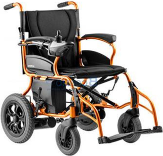 Folding electric wheelchair with joystick control