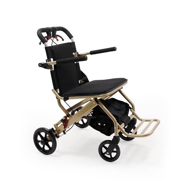 Compact mini foldable transit wheelchair